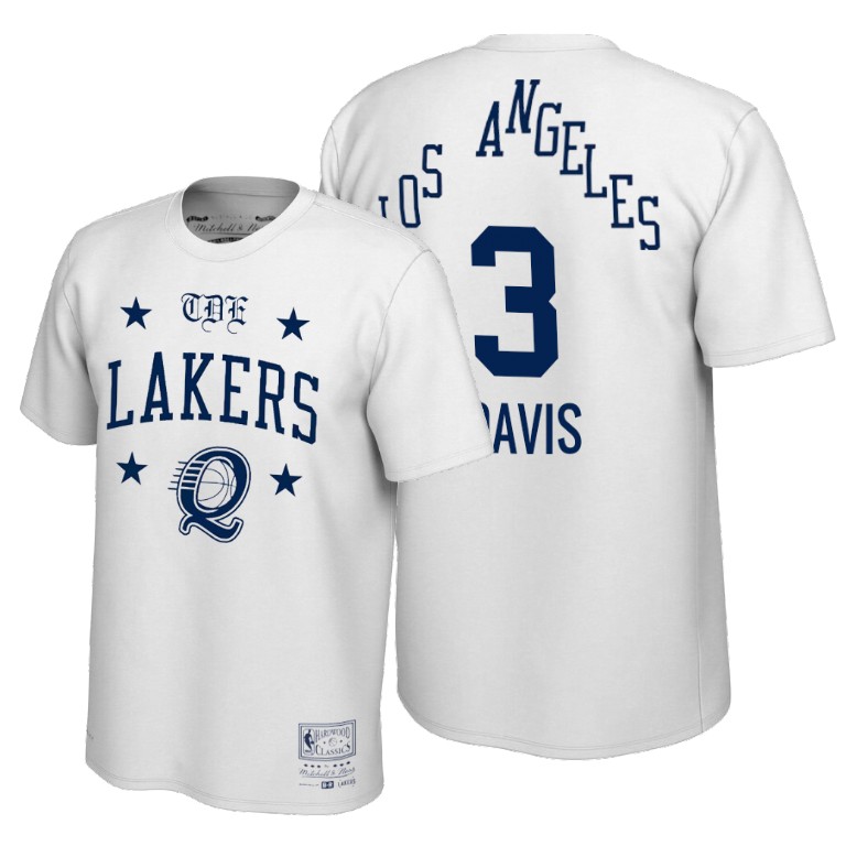 Men's Los Angeles Lakers Anthony Davis #3 NBA ScHoolboy Q Limited Edition REMIX White Basketball T-Shirt HQQ5183MU